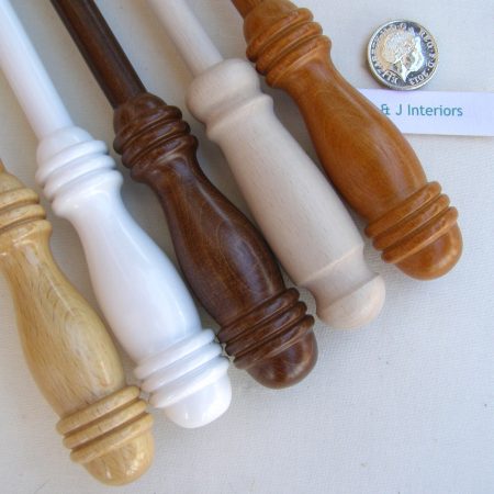 Wooden curtain draw rods pulls