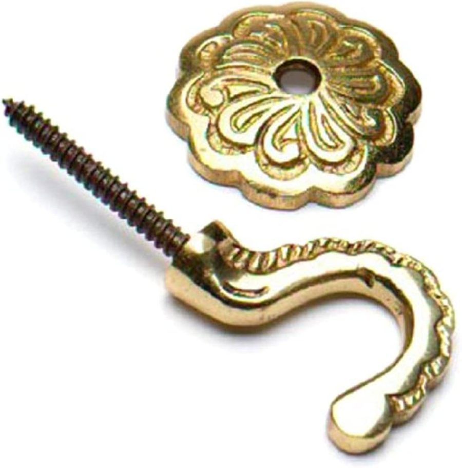 rosette brass tieback hooks